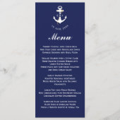 Elegant anker nautische bruiloft Initialen Menu (Voorkant)