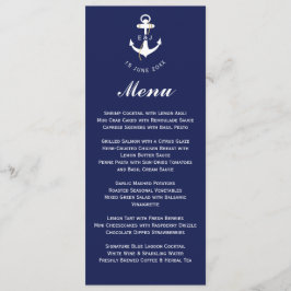 Elegant anker nautische bruiloft Initialen Menu