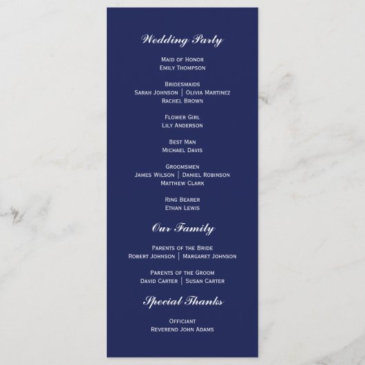 Elegant anker nautische bruiloft Initialen Programmakaart (Achterkant)