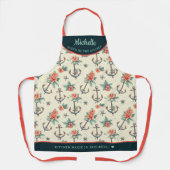 Elegant ankerpatroon gepersonaliseerd schort (Voorkant)