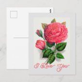 Elegant  Anna de Diesbach Roos Ik hou van je Briefkaart (Voorkant / Achterkant)