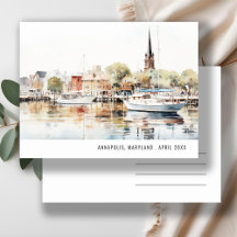 Elegant Annapolis Maryland Aquarel Reis