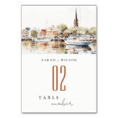 Elegant Annapolis Maryland Watercolor Bruiloft Kaart (Achterkant)