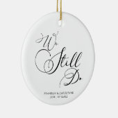 Elegant Anniversary Vow Renewal Custom Text Keramisch Ornament (Rechts)