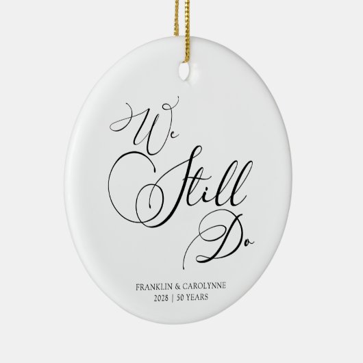 Elegant Anniversary Vow Renewal Custom Text Keramisch Ornament (Rechts)