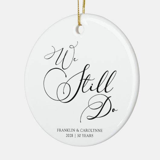 Elegant Anniversary Vow Renewal Custom Text Keramisch Ornament (Links)