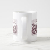 Elegant Antiek apen Holding Jouw naam Grote Koffiekop (Achterkant)