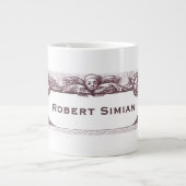 Elegant Antiek apen Holding Jouw naam Grote Koffiekop (Voorkant)