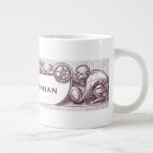 Elegant Antiek apen Holding Jouw naam Grote Koffiekop (Rechts)