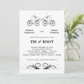 Elegant Antiek Bicycle Wedding Invite Kaart (Staand voorkant)
