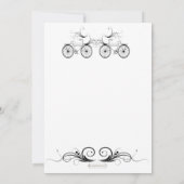 Elegant Antiek Bicycle Wedding Invite Kaart (Achterkant)
