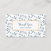 Elegant Antiek blauw blauw blauw bladerdak Dank u  Informatiekaartje (Voorkant)