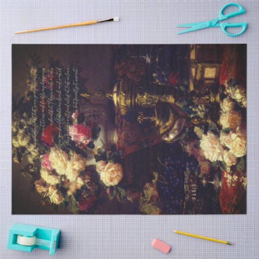 Elegant Antiek Bloemen Decoupage Tissue Papier (Craft)