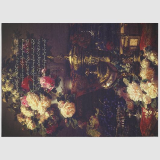 Elegant Antiek Bloemen Decoupage Tissue Papier (Voorkant)