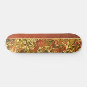 Elegant Antiek Boek, Sierlijke Spiraal Patroon Skateboard (Horizontaal)