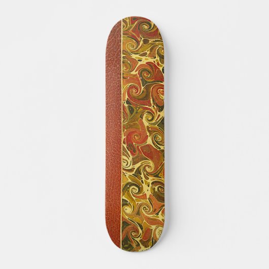 Elegant Antiek Boek, Sierlijke Spiraal Patroon Skateboard (Voorkant)