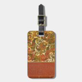 Elegant Antiek Boek,  wervelpatroon Bagagelabel (Voorkant verticaal)
