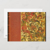 Elegant Antiek Boek,  wervelpatroon Briefkaart (Voorkant / Achterkant)