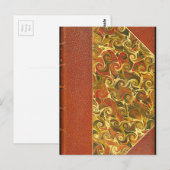 Elegant Antiek Boek,  wervelpatroon Briefkaart (Voorkant / Achterkant)
