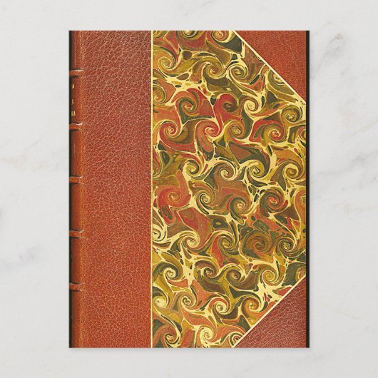 Elegant Antiek Boek,  wervelpatroon Briefkaart (Voorkant)