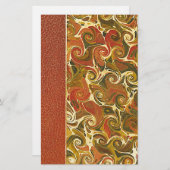 Elegant Antiek Boek,  wervelpatroon Briefpapier (Voorkant / Achterkant)