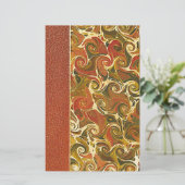 Elegant Antiek Boek,  wervelpatroon Briefpapier (Staand voorkant)