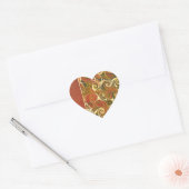 Elegant Antiek Boek,  wervelpatroon Hart Sticker (Envelop)
