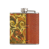 Elegant Antiek Boek,  wervelpatroon Heupfles (Achterkant)