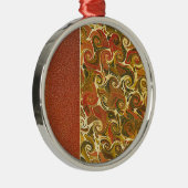 Elegant Antiek Boek, wervelpatroon Metalen Ornament (Rechts)