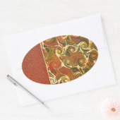 Elegant Antiek Boek,  wervelpatroon Ovale Sticker (Envelop)