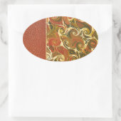 Elegant Antiek Boek,  wervelpatroon Ovale Sticker (Tas)