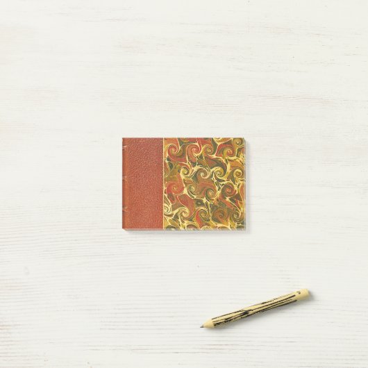 Elegant Antiek Boek, wervelpatroon Post-it® Notes (Op bureau)