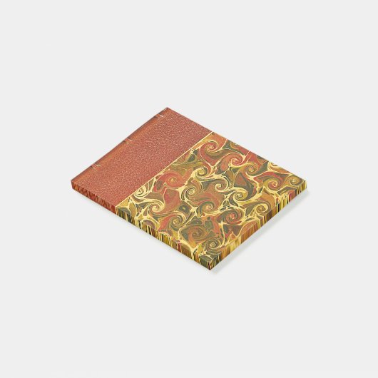 Elegant Antiek Boek, wervelpatroon Post-it® Notes (Schuin)