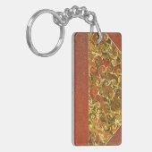 Elegant Antiek Boek,  wervelpatroon Sleutelhanger (Voorkant Links)