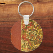 Elegant Antiek Boek, wervelpatroon Sleutelhanger (Voorkant)