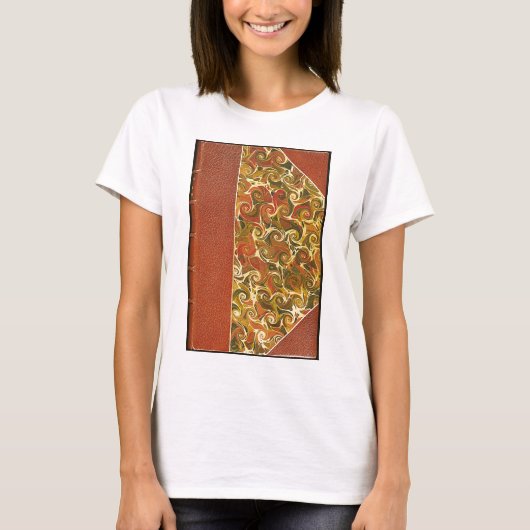 Elegant Antiek Boek,  wervelpatroon T-shirt (Voorkant)