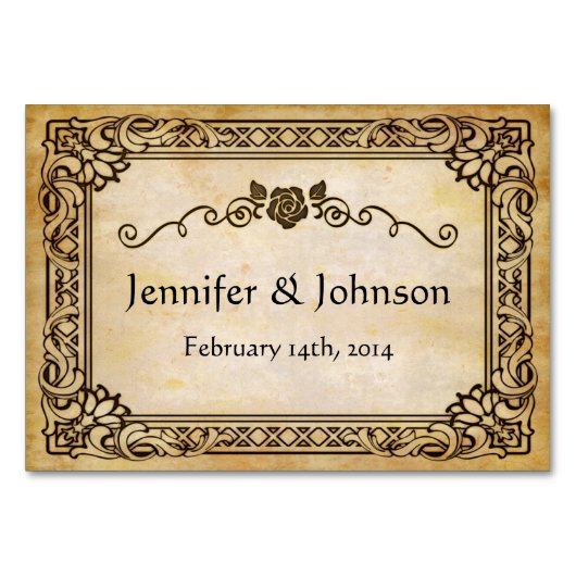 Elegant  Antiek bruiloft Kaart (Achterkant)