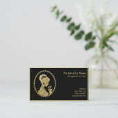 Elegant  Antiek Cameo Black & Gold Visitekaartje (Staand voorkant)