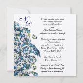 ELEGANT ANTIEK FLORENTINE BLAUWE MONOGRAM KAART (Achterkant)