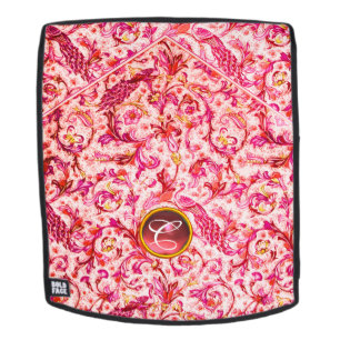 ELEGANT ANTIEK FLORENTINE PINK FUCHSIA MONOGRAM RUGTASSEN