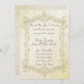 Elegant Antiek geïnspireerd huwelijksuitnodiging Kaart (Voorkant / Achterkant)