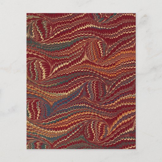 Elegant Antiek gemarmerd papier, Bourgogne en goud Flyer (Voorkant)