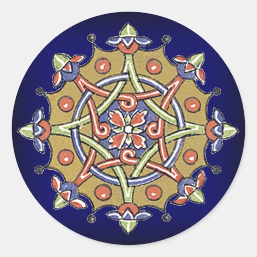 Elegant Antiek geometrische Stickers voor kunstzeg (Voorkant)