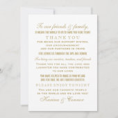 Elegant Antiek Gold and White Wedding Guest Bedankkaart (Voorkant)