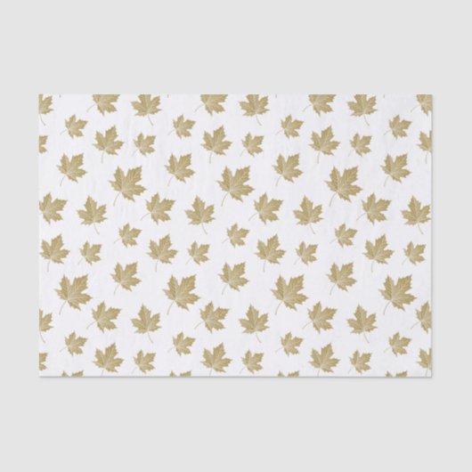 Elegant Antiek Gold Herfst Maple Leaves. Tissuepapier (Voorkant)