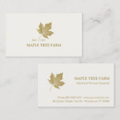 Elegant Antiek Gold Maple Leaf Logo. Visitekaartje (Voorkant / Achterkant)