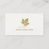 Elegant Antiek Gold Maple Leaf Logo. Visitekaartje (Voorkant)