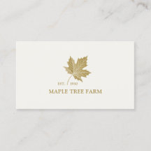 Elegant Antiek Gold Maple Leaf Logo.