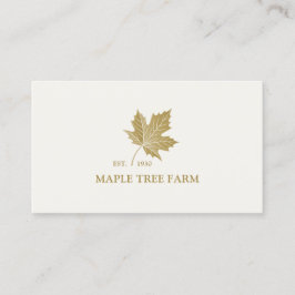 Elegant Antiek Gold Maple Leaf Logo. Visitekaartje