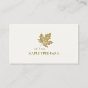 Elegant Antiek Gold Maple Leaf Logo. Visitekaartje